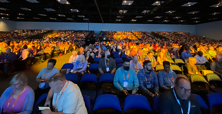 At the Indiana Convention Center, the 5,200+ participants of Connect 2022 await the start of the opening session and three days of learning, networking, and recharging after being physically apart for two years.