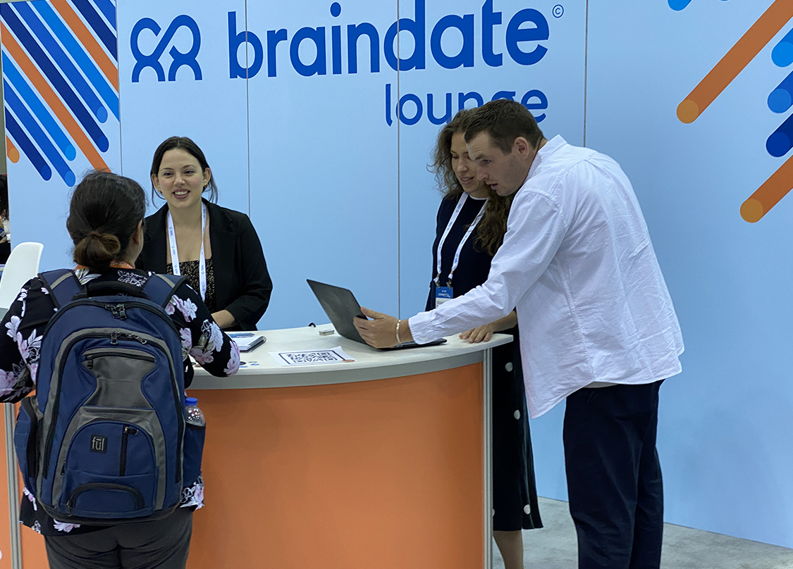 Braindate participants met up on-site in the Braindate Lounge